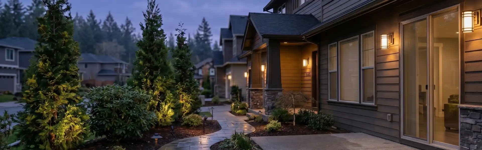 Outdoor lights professionally installed by Mr. Bright Electric